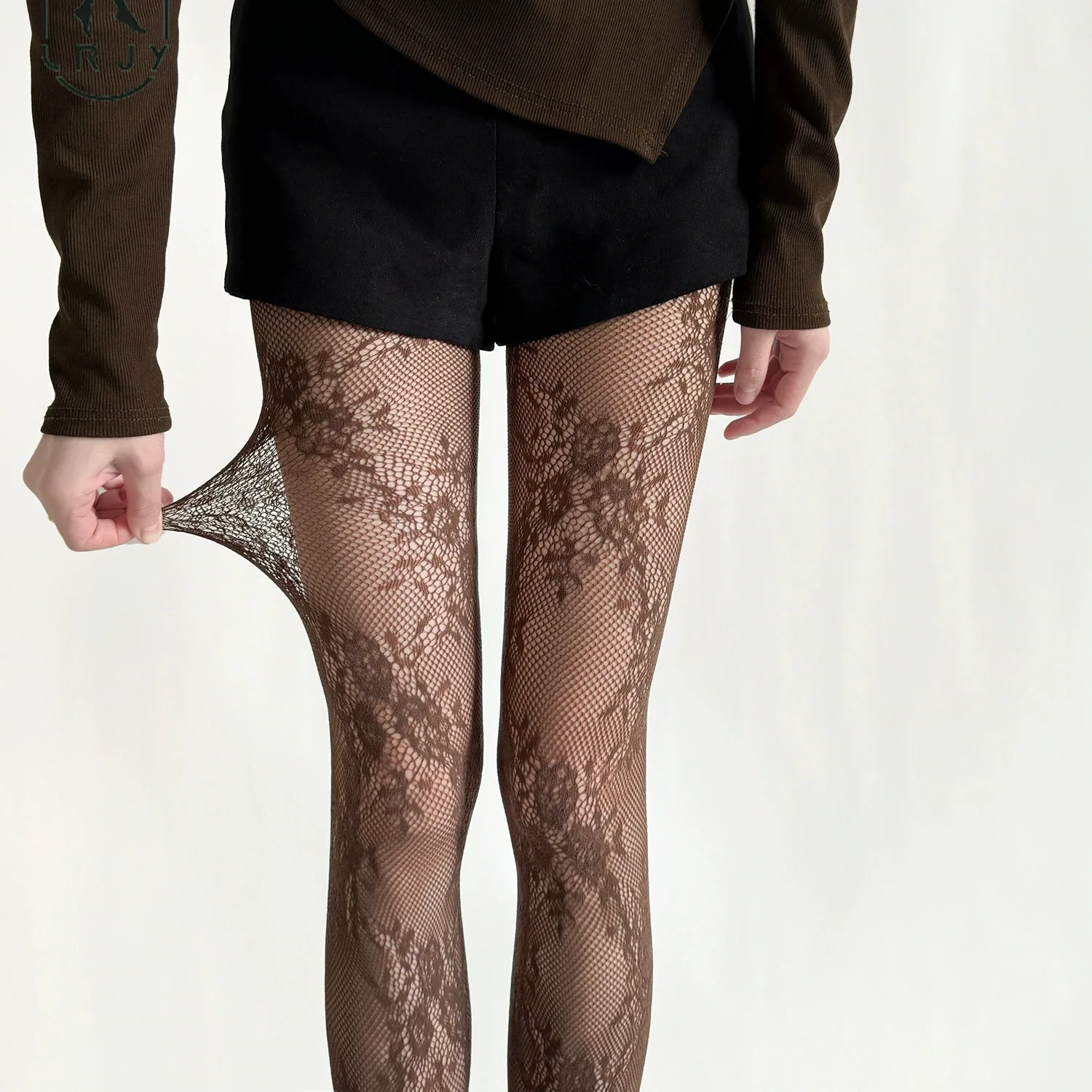 1/5 Stück Retro Durchbrochene Blumen Damen Netzstrumpfhose Modische Sexy Jacquard Atmungsaktive Bequeme Lässige Lange Socken – Detail 4