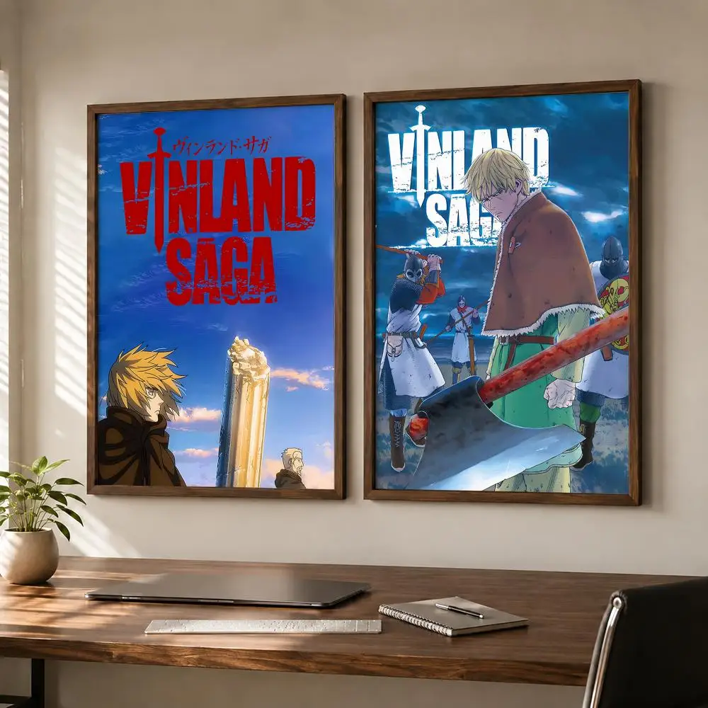 Epic Historical Viking Anime Vinland Saga Poster Self‑Adhesive Waterproof Sticker House  Coffee Bar Wall Art Home Decor
