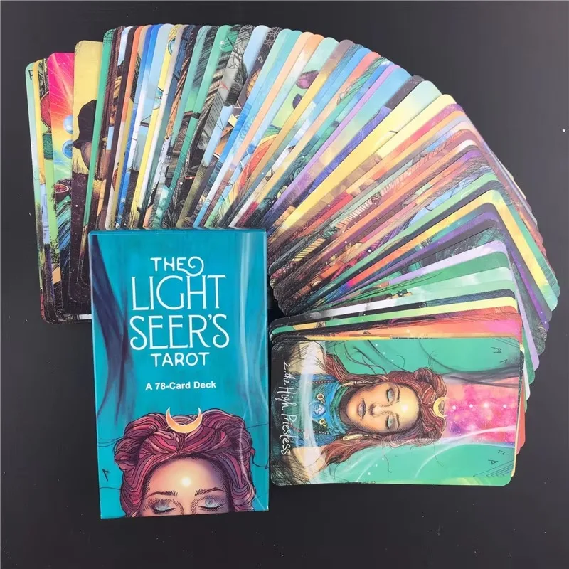 1 Box The Light Seer\'s Tarot Cards, 78-Card Full Color Tarot Set for Tarot Reading, Fortune Telling, Divination Board Game Cards