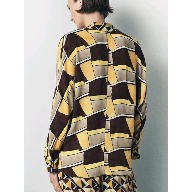 

Faionable Printed Long Sve irt And Casual Long Pants Spring Women's Clothing Set ZA 2720088 2545087 Ele Ensemble