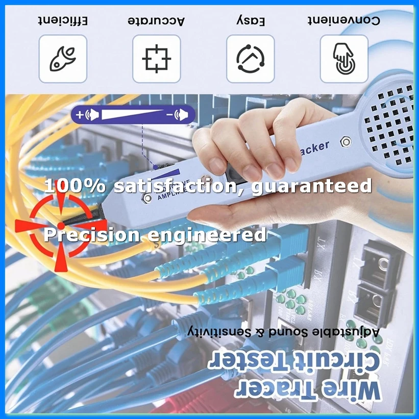 

Tone Generator Kit Wire Circuit Tester 200EP High Accuracy Cable Tester Tone and Probe Kit Line Finder-A49I