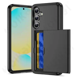 Case For Samsung Galaxy S25 S24 S23 Ultra FE A55 A35 A15 A16 4G 5G Dual Lay Heavy Duty Protective Hidden Card Slot Wallet Cover