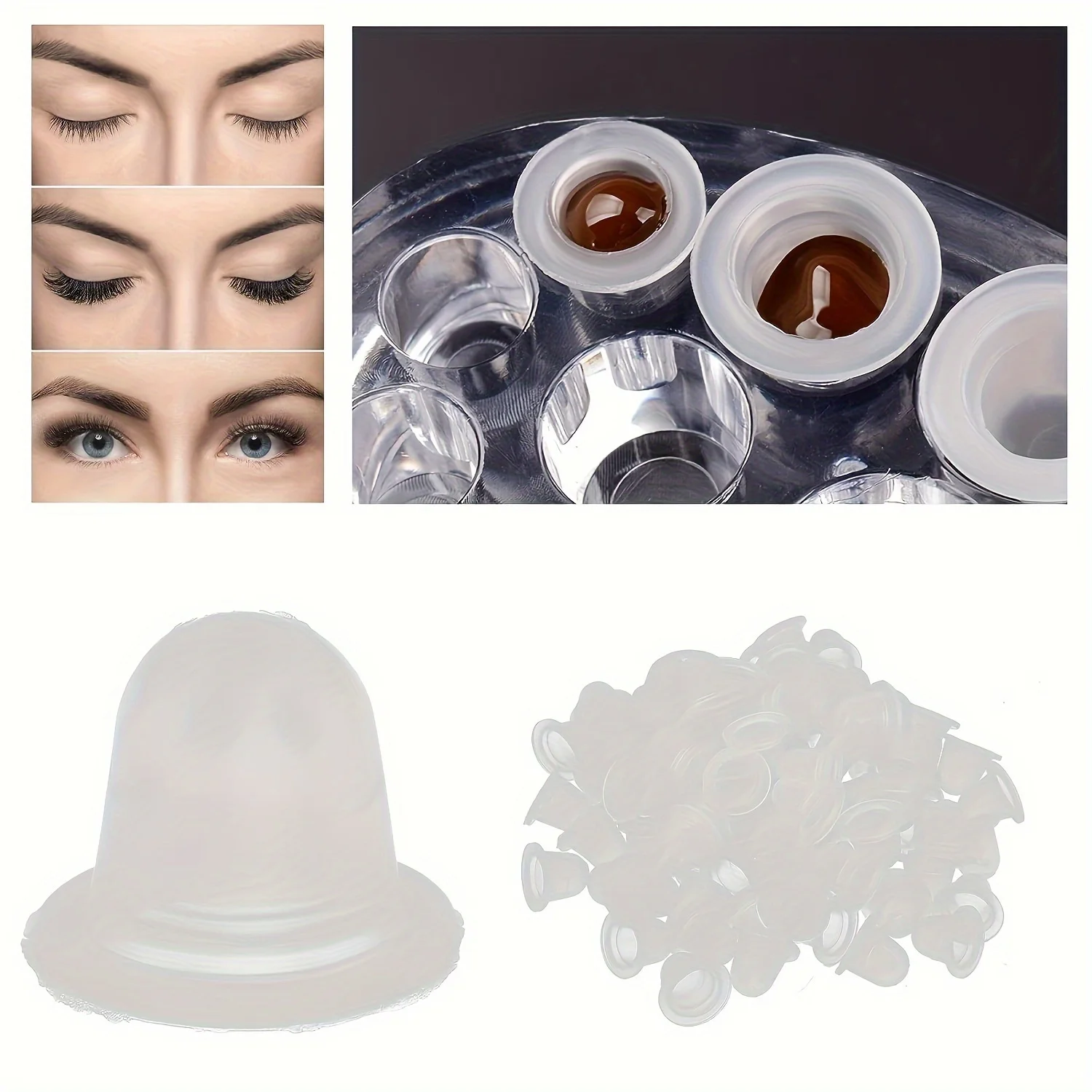 100pcs Disposable Tattoo Silicone Cups S/L Pigment Containers for Permanent Makeup Tattoo Supplies Tattoo Accessories
