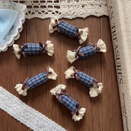 

Blue Plaid Fabric Bow Brooch Pin Hair Clip for Shoes Socks Clothing Embellishment Versatile Handmade Premium