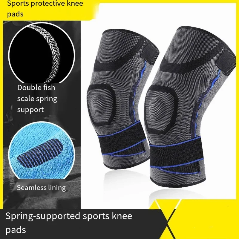 Outdoor Sports, Fitness, Cycling, Running, Patella Knee Protection, Knitted Sports, Warmth Tie, Knee Protection Silicone Cover