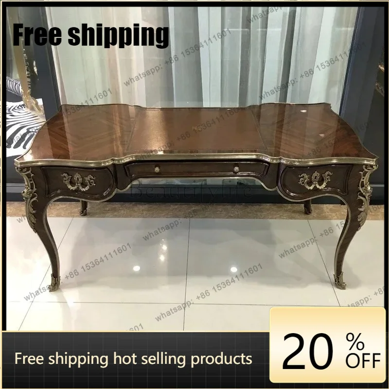 HJ Italian neoclassical solid wood desk French home simple desk