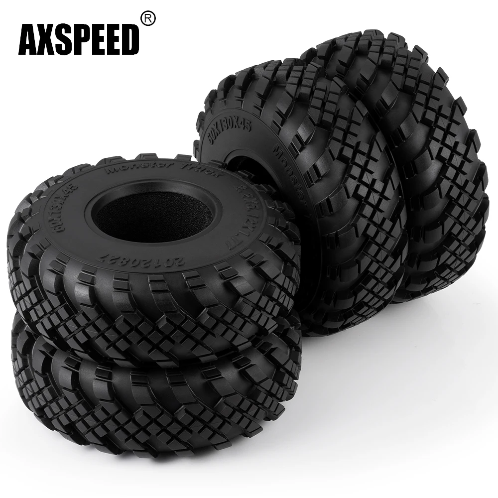 AXSPEED 2.2inch 130mm OD 45mm Thickness Rubber Tires Tyres for Axial Wraith TRX-4 1/10 RC Crawler Car Wheel Rims Universal Parts