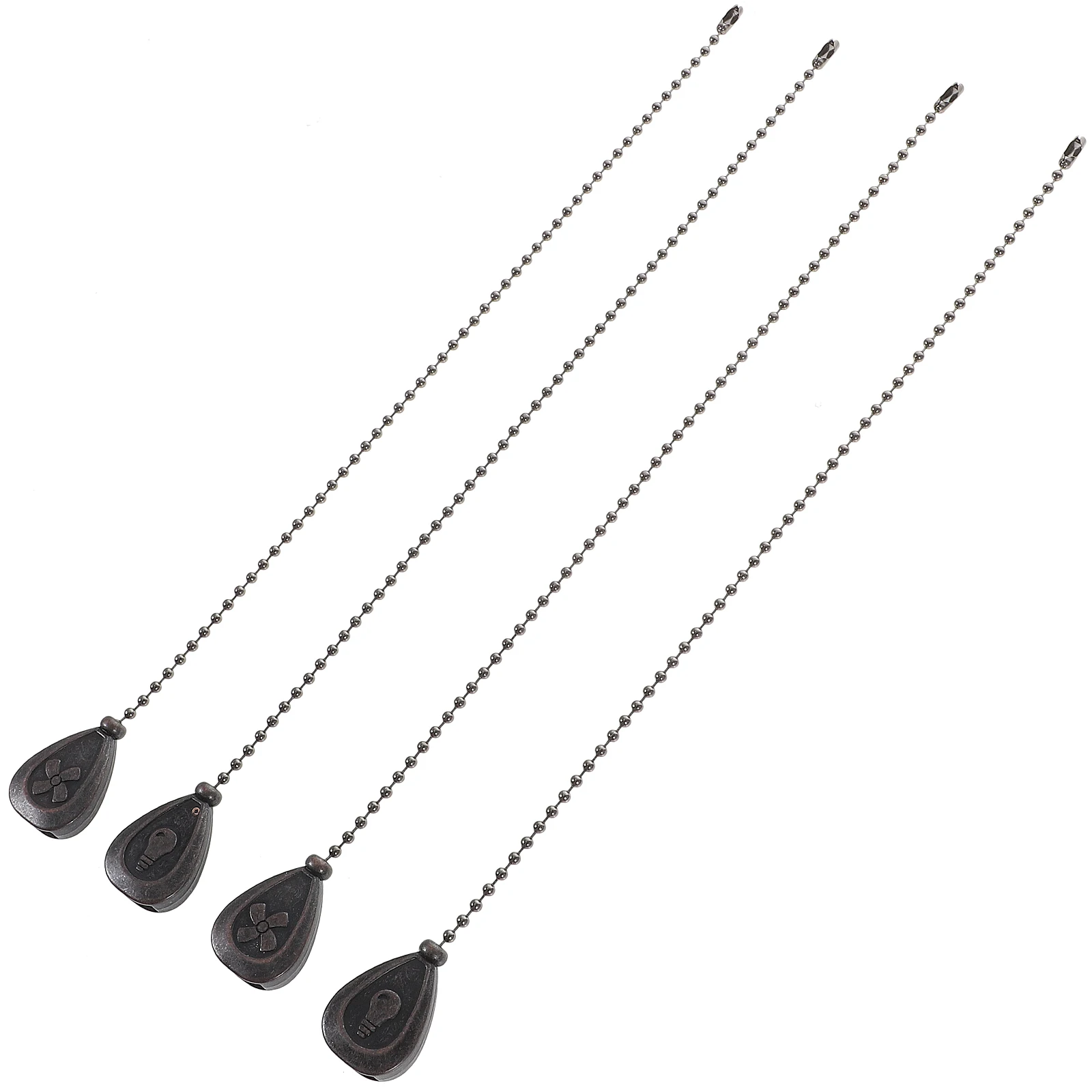 

4 Pcs Black Ceiling Fan Chain Extender Lamp Pull Chains Durable Rustproof Vintage Home Decor Replacement Parts