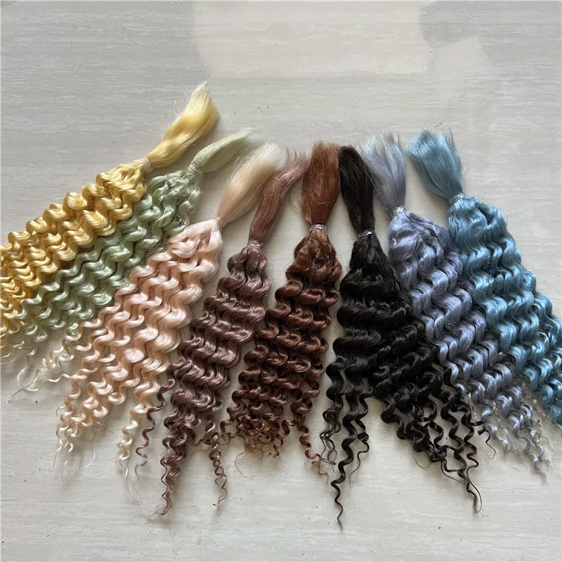 Good Quality Curly Mohair For Reborn Baby Dolls BJD Dolls Wigs Brown Coffee Brown Black Brown Blue Colors Hair Accessory
