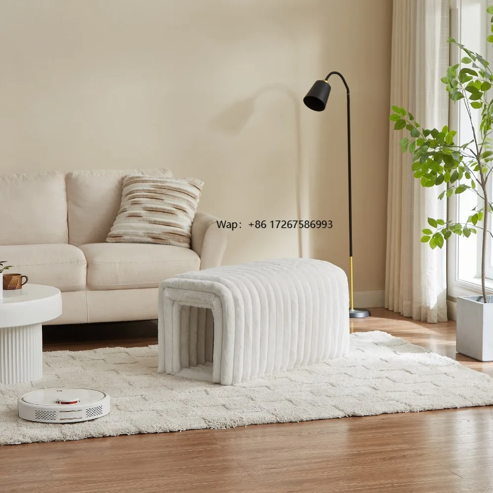 

Pet Supplies Ottoman Storage Bench Corduroy Bench Cat's Nest to Hide for the Living Room, Entryway and Bedroom