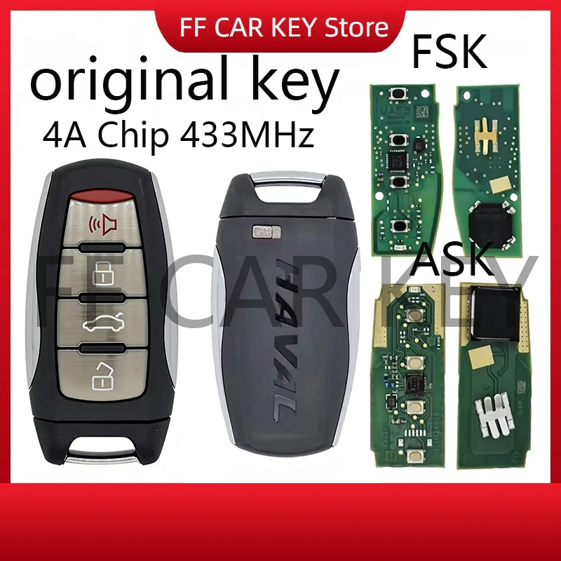 

Original OEM Remote Key ID4A Chip 433MHz for Great Wall GWM HAVAL JOLION DARGO F5 F7 F7X