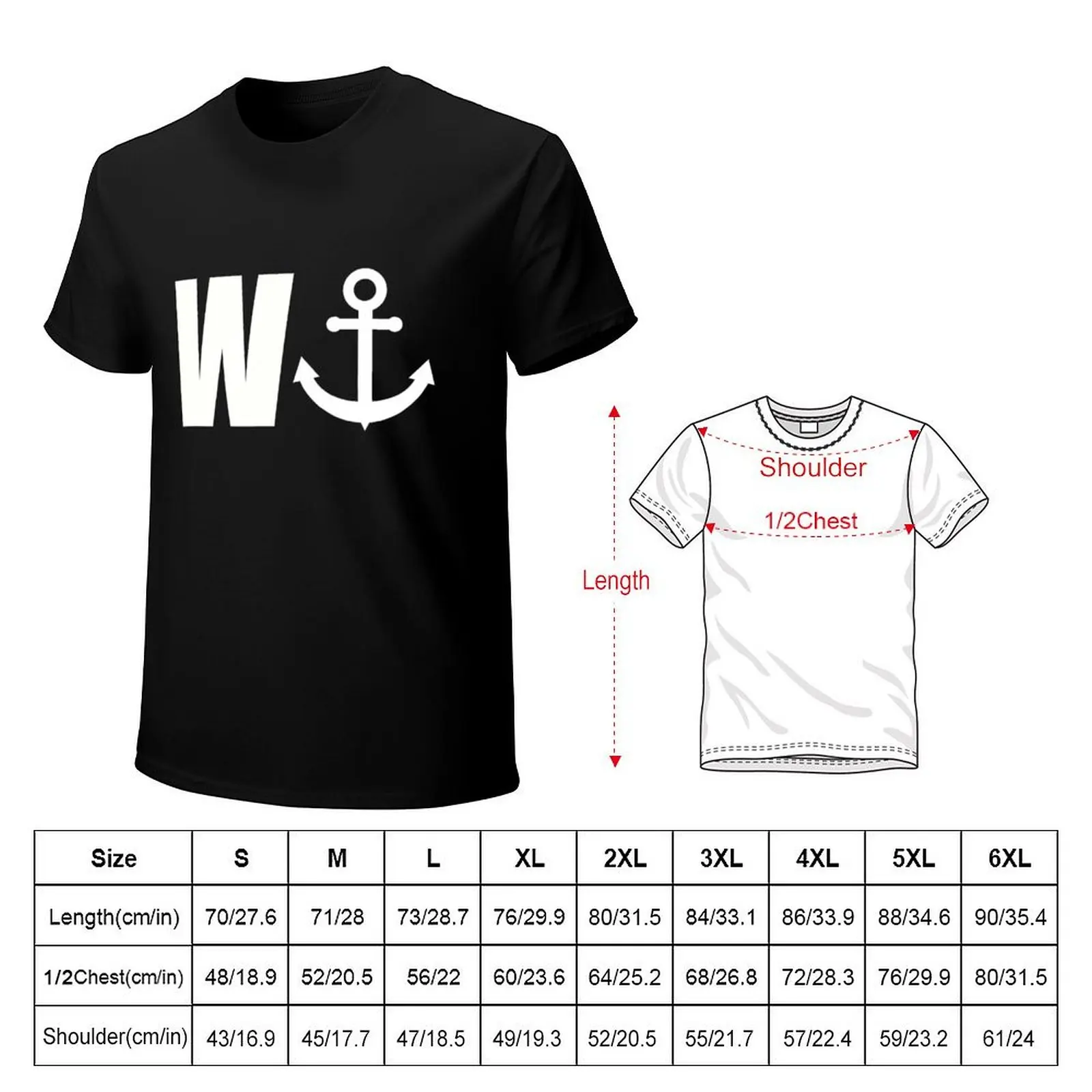W ANCHOR Funny Wanker T-Shirt Basic Solid Color Short Sleeve T-Shirt