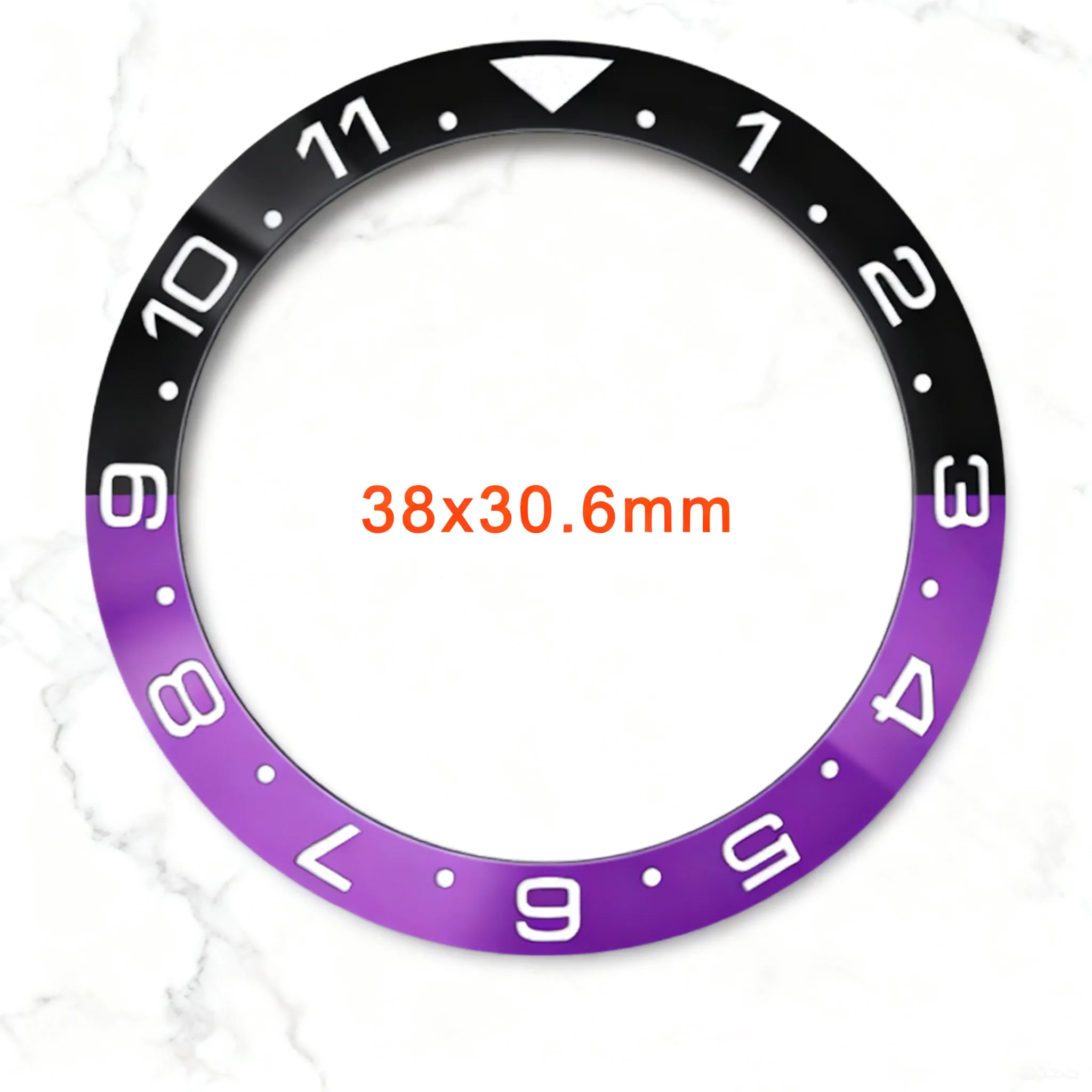 38x30.6mm Curved Metal Bezel Insert with Numeral Markers for Watch Case Watch Mod Parts Accessories