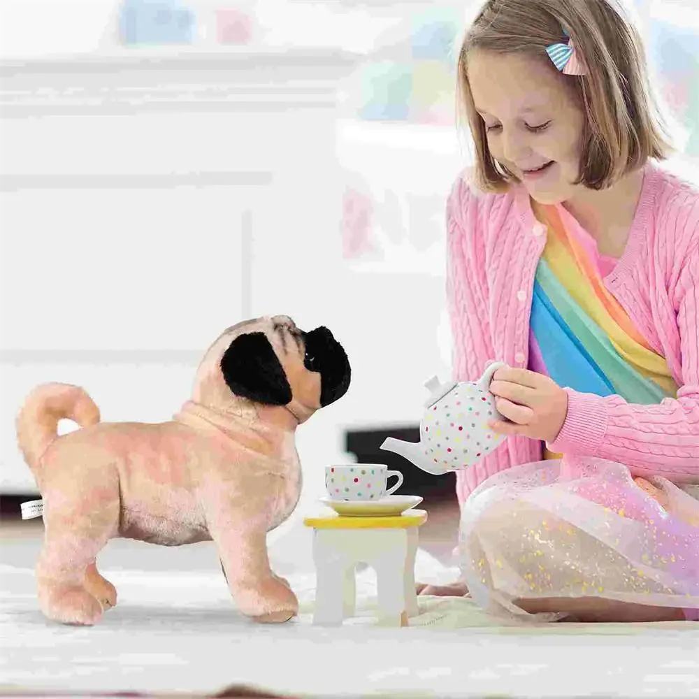 Animaux en peluche réalistes pour enfants, chien en peluche, doux, cadeau de Noël, 33cm