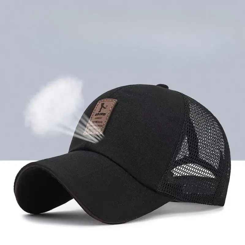 Summer Breathable Mesh Cap For Men Trucker Hat For Adult Adjustable Net Baseball Cap Sun Protection Hats Clothing Accessories