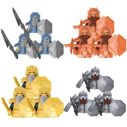 3pcs The Lonely Mountain Goat Orichalcos Azurite Armor Dwarf Model Blocks MOC Bricks Set Gifts Toys For Children KT1054