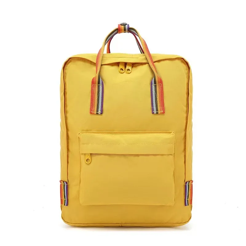 Mochila informal para estudiantes, bolso de viaje impermeable para ordenador, bolso de hombro doble para mujer, bolso de fibra de poliéster de Color puro para ocio