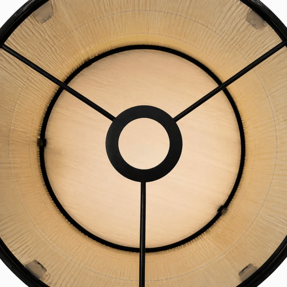 Handmade Bamboo Lampshade Hangable Long-Lasting Retro Lampshade Greenery Patterned Abstract Line Pattern Pendant Chandelier