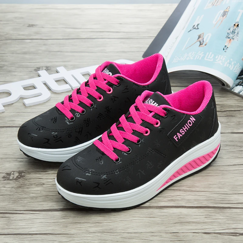 Women Platform Sneakers Fashion Women Walking Shoes Breathable Comfortable Female Casual Wedge Heel Flat Shoes Zapatillas Mujer