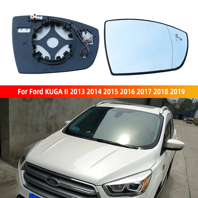 

For Ford KUGA II Heated Blind Spot Warning Side Mirror Glass Auto Replace Convex 2013 2014 2015 2016 2017 2018 2019 Wing Rear