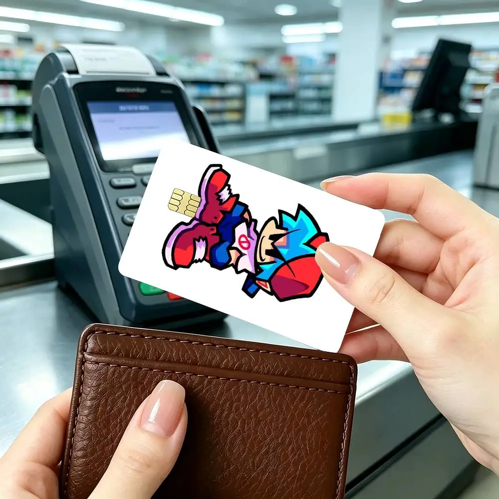 FNF BF Game Friday Night Funkin  Credit Card HD Stickers Small Chip Waterproof Sticker Game Card Decal Gift