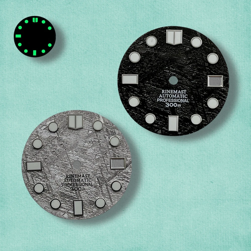

28.5mm S Logo Meteorite Dial Fit NH35/NH36 Automatic Movement C3 Green Luminous High-Quality Watch Modification Accessories