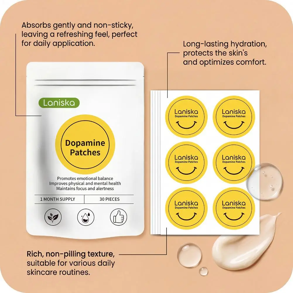 30 Pieces Dopamine Patches Promotes Emotional Balance Improves Physical Mental Health Body Care Stickers Portable Healthy Patch