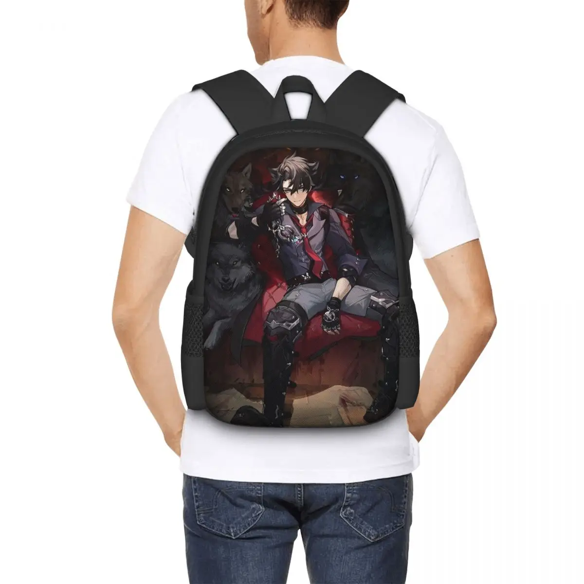 

Genshin Impact Wriothesley Risley Student Backpack School Bag Hiking Travel Daypack for Men Women Fashion Bookbag Shoulder Bags