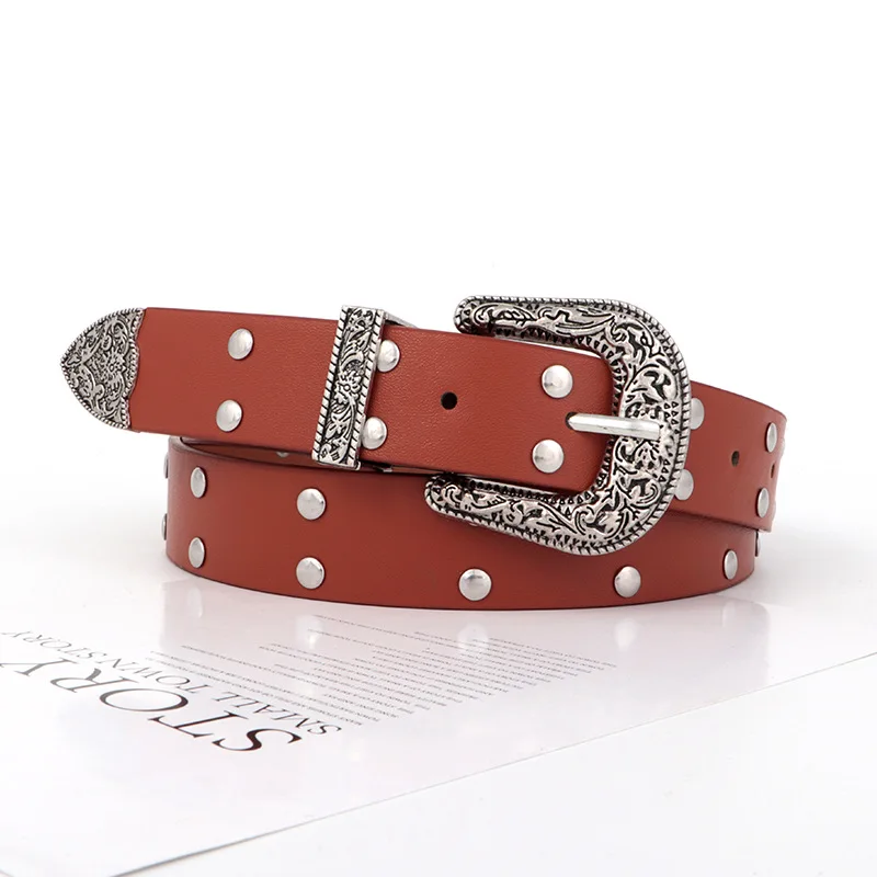 Vintage Dames Riem Versiering Veelzijdige Mode Persoonlijkheid Punk Dames Riem Jeans Riem