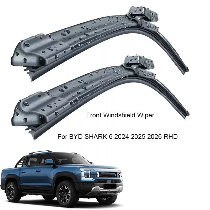 

2PCS/Lot Car Bladeless Front Windshield Rubber Wiper For BYD SHARK 6 2024 2025 2026 RHD Auto Cleaning External Accessory