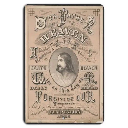 Vintage ;Our Father; Prayer Art on Metal Sign-Aluminum