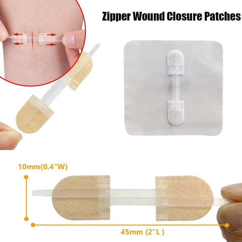 

1 шт., ремешок на молнии, пластыри для закрытия ран, дышащие бесшовные эластичные шовные повязки на молнии для ухода за ранами, брекеты, опоры