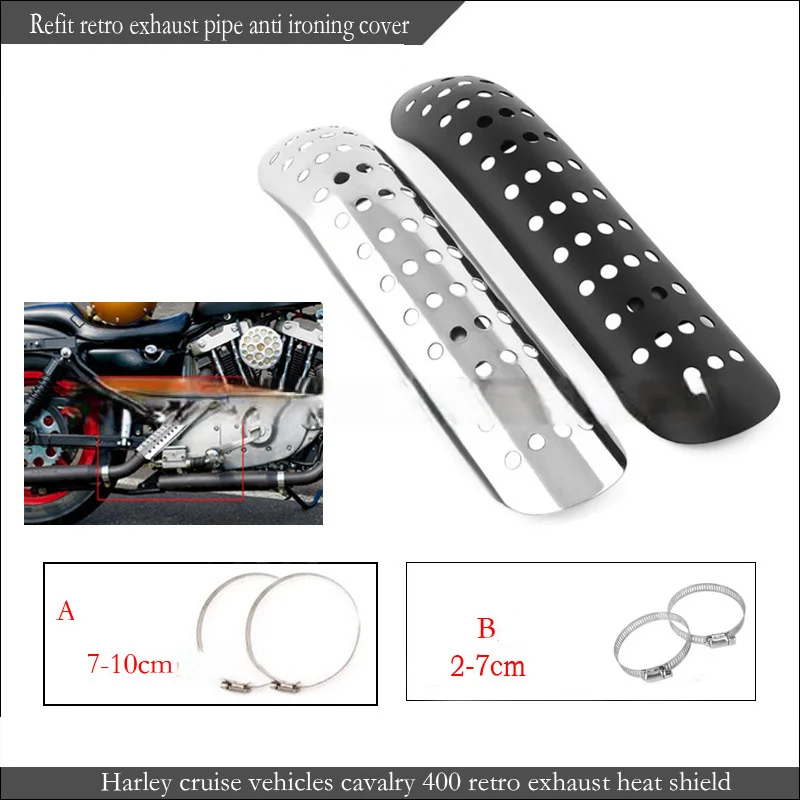 

Motorcycle Retro Exhaust Pipe Heat Shield Protector Suitable for Harley Cruiser Iron Horse 400