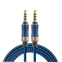 2pcs 1.5M 3.5mm 4 Poles Jack 3 5 Audio Cable Male to Male for Samsung Headphone Xiaomi Car HiFi Music Speaker Aux Braided