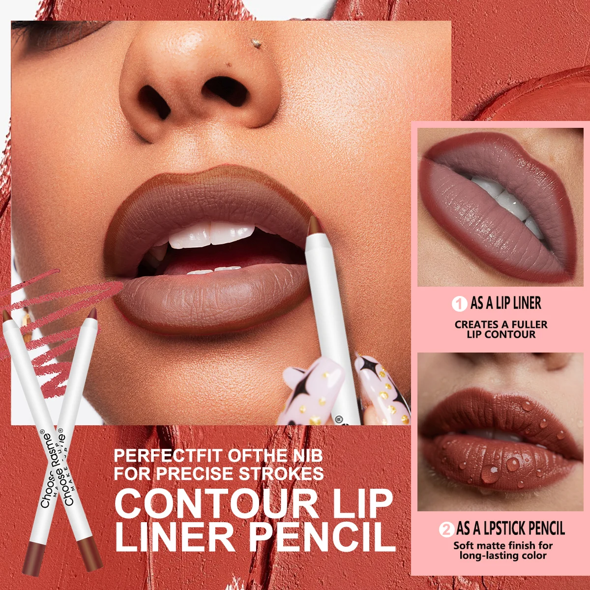 12 Piece Lipliner Set Matte Lipstick Waterproof And Durable Nude Contour Lip Liner Cosmetics Christmas gift