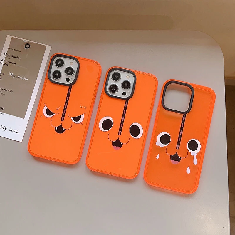 

Orange Anime 2.0 Acrylic Black Border Phone Cover for IPhone 12 13 14 15 16 17 Pro Max Case for IPhone 17 Air