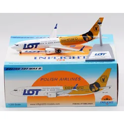 IF738MLO0824 Alloy Collectible Plane Gift INFLIGHT 1:200 LOT Polish Airlines Boeing 737-8MAX Diecast Aircraft Jet Model SP-LVK