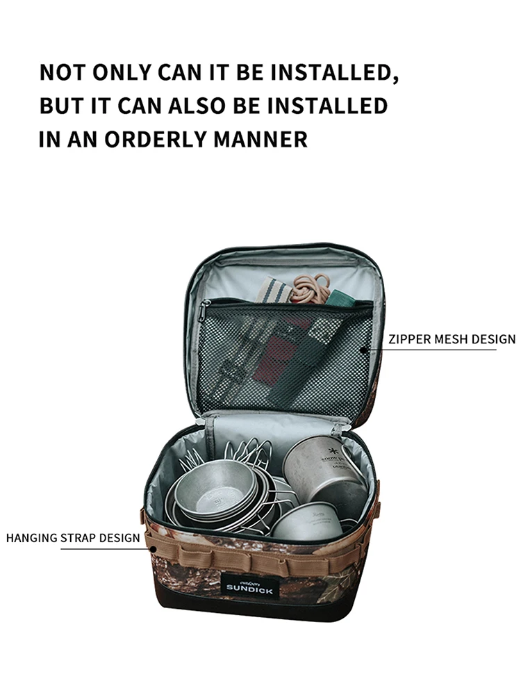 1 Schwarz/Braun/Armeegrün/Tarnfarben Optional Camping Isolierte Outdoor-Camping-Schüssel Becher Aufbewahrungstasche – Detail 4