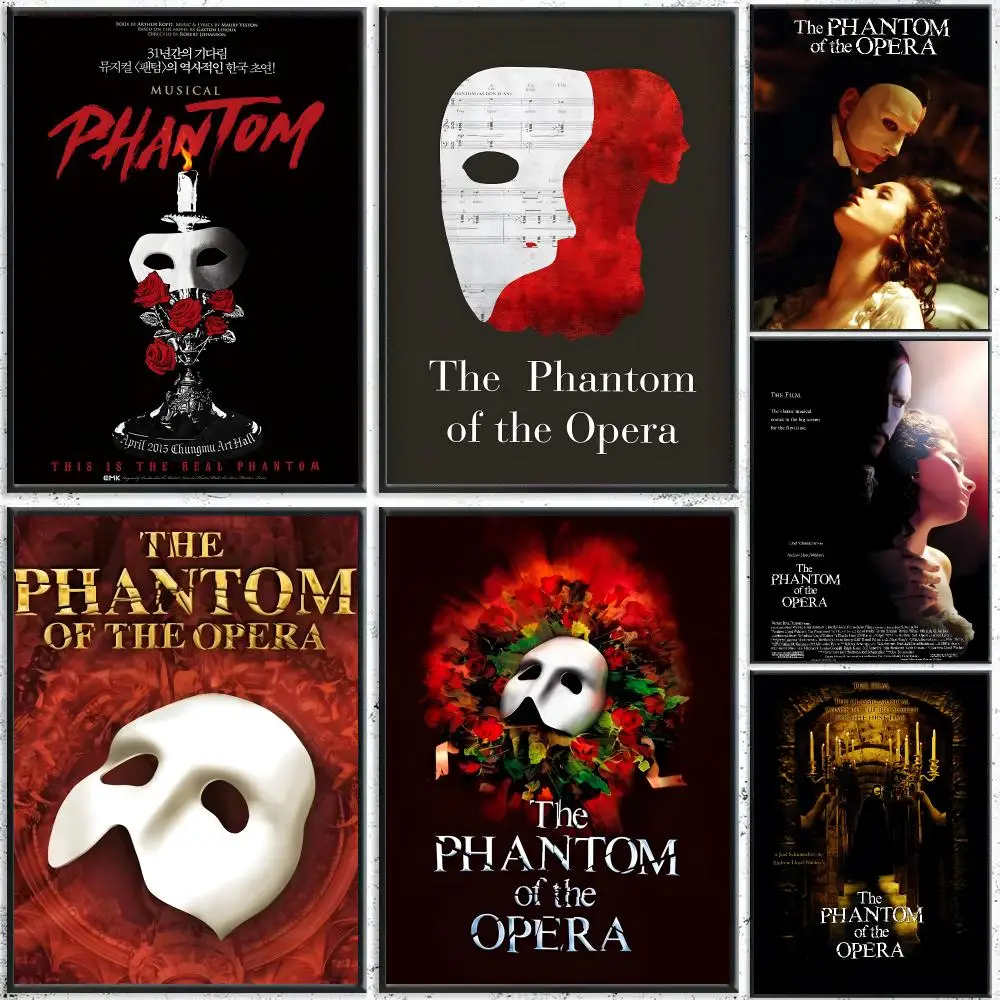 Movie The Phantom of the Opera Poster Aesthetic Self‑Adhesive Waterproof Wall Art Print Home Decor for Bedroom Living Room Bar