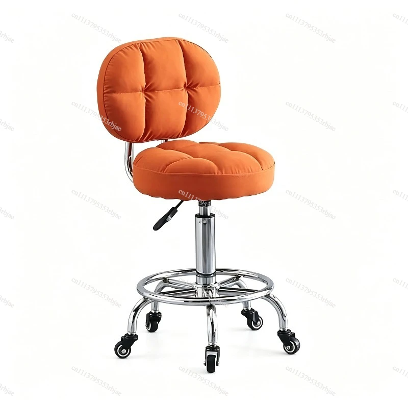 Modern Salon Stool with Wheels Swivel Lift Barber Chair Comfort Sponge Nail Round Seat Professional Salon Hairdressing Chairs