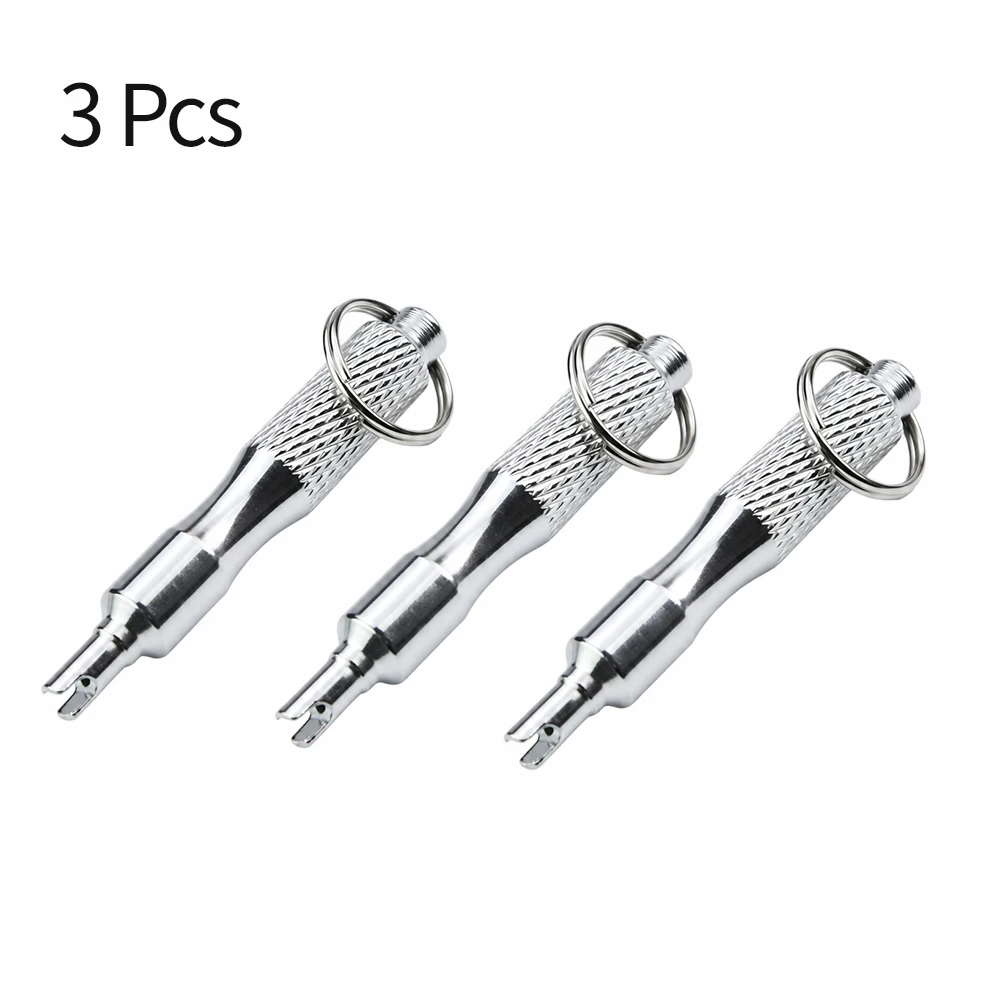 Dual Head Valve Core Removal Wrench Keychain Tire Repair Tool For Car Motorcycle ATV Bicycle