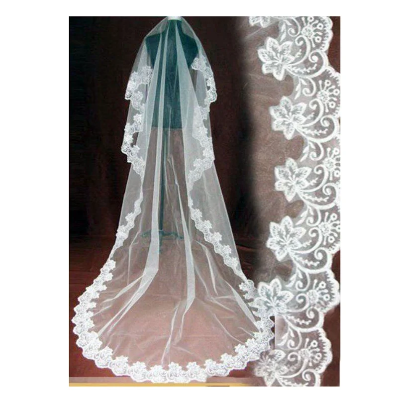 Voile De mariée de 3 mètres, 5 mètres De Long, une couche, blanc ivoire, élégant, accessoires de mariage