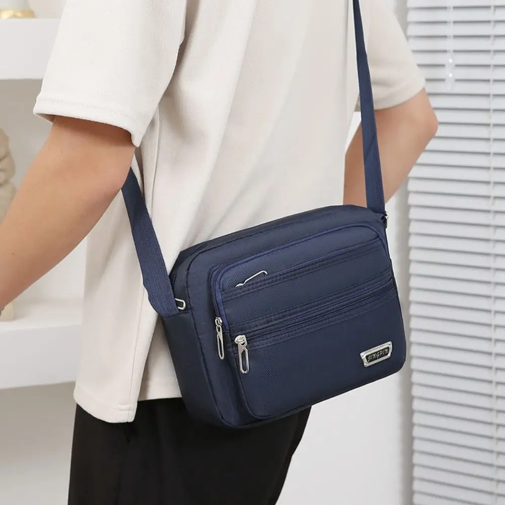 Bolsos cruzados informales de nailon para hombre, bolso de hombro rectangular negro, marrón, azul y verde, bolsos de mensajero para niño, viaje