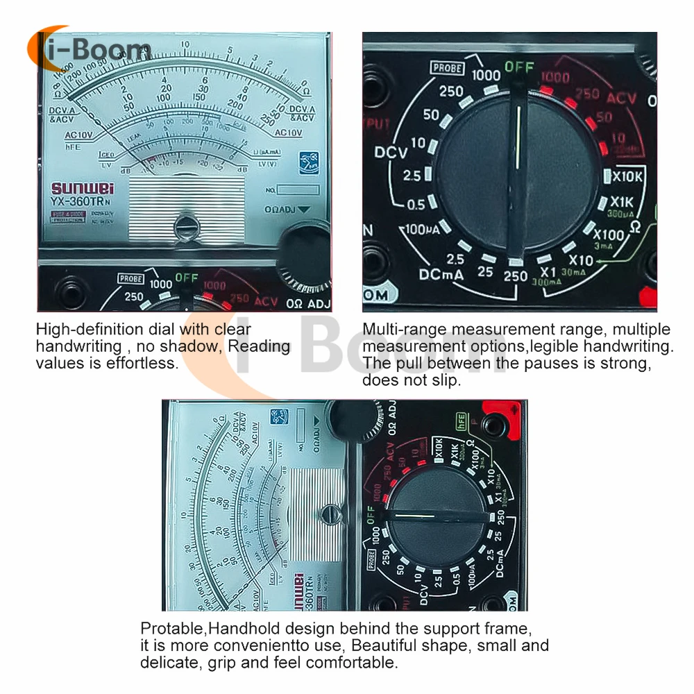 YX-360 TRN Pointer Multimeter Electrical Voltage Current Tester Resistance Meter with Test Lead high sensitivity