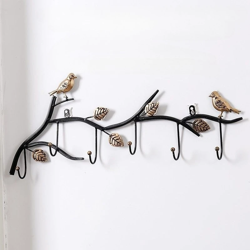 

Leaf Bird Decorative Hooks Creative Wall Coat Racks Storage Key Organizer Hook Hanger Entrance Hall Door Multipurpose Hooks
