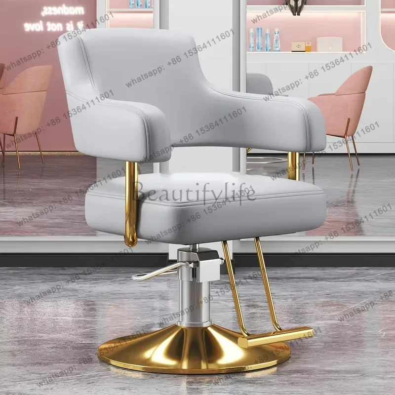LSVintage Classic Barber Chair Personalized Aesthetic Simple Salon Barbershop Chair Modern Lifter Cadeira De Barbeiro Furniture