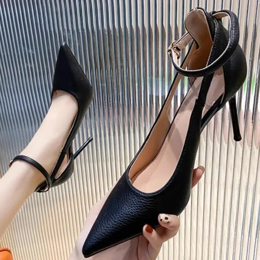 Women High Heel Shoes Sexy Thin Heels Pumps for Women Orange Patent Leather Pointed Toe Party Shoes Woman Slip-On Stiletto