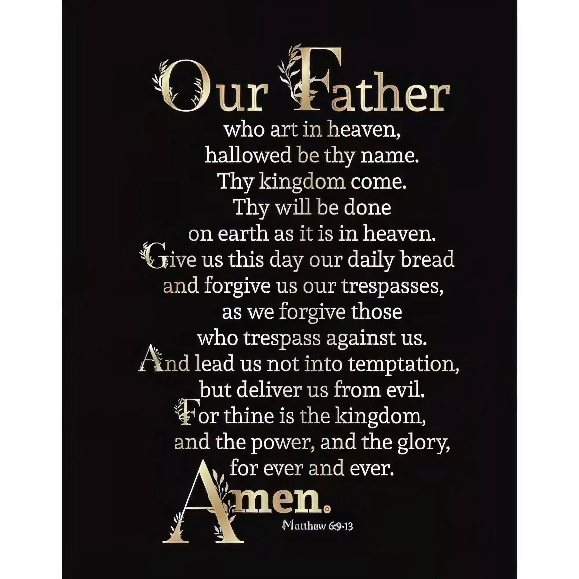 Tin Sign Our Father Who Art in Heaven Hallowed Be Thy Name Matthew 6:9-13 Religious Metal Wall Plaque Vintage Farmhouse Christia
