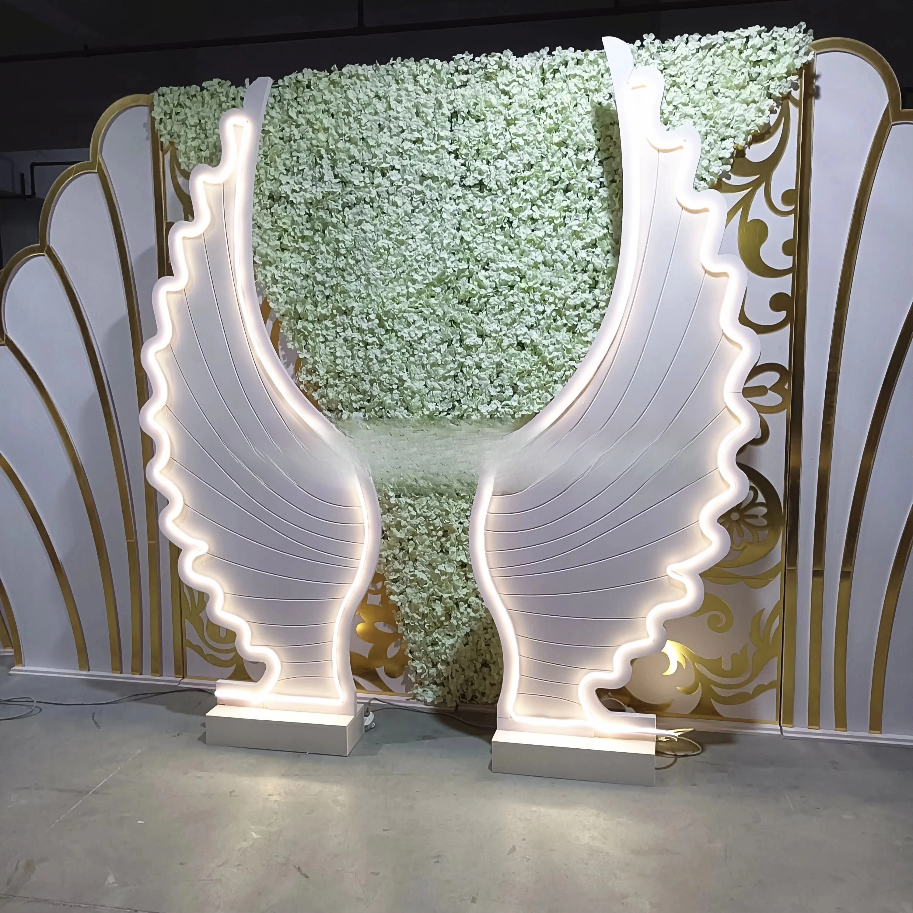 Wedding decoration background high quality wing background acrylic display activity bracket panel