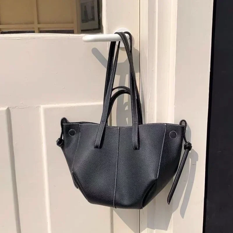 Bolso de mano de cuero PU de gran capacidad para mujer, bolso de hombro para axilas, bolsos de gran capacidad, nuevo 2024